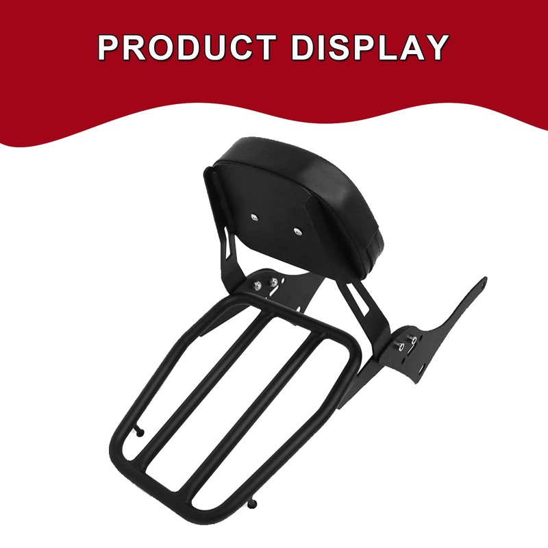 Worldmotop Motorcycle Sissy Bar Backrest Rear Passenger Seat for Honda