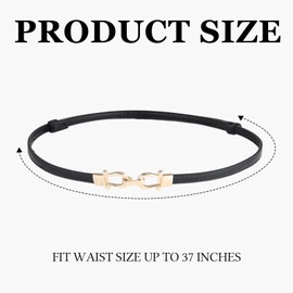 Voittozege Women Skinny Leather Belt Adjustable Thin Waist Belt for Dress Adjustable Belt women for Dresses up