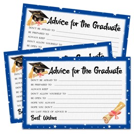 GHTRP 30 Graduation Party Advice Wishes Cards For Graduate Class Of 2025, High School, University Graduation Party, Graduation Wishes Card, Grad Game Activity Cards, 4 X 6 Blue - A01