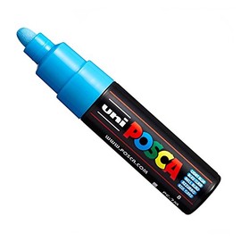 Uni POSCA PC-7M Marker Art Pen - Large Bullet Tip 4.5-5.5mm - 15 Colours Light Blue