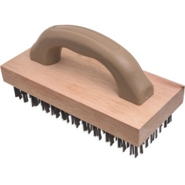 Carlisle FoodService Products Beige Cleaning Brush with Ergonomic Handle and Resilient Steel Wire Bristles