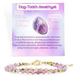 Farfume Bracelet Women's Gemstone Beads Bracelets, Chakra 4 mm Crystal Natural Real Stones Jewellery Gifts for Women, Length: