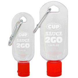 By The Cup Sauce 2 Go Keychains 1.69 Fluid Ounce and 1 Fluid Ounce Empty Mini Sauce Bottles (Sauce Not Included)