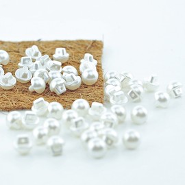 Happium - 12mm Buttons Round Domed Sewing Pearl - 50pk (White)