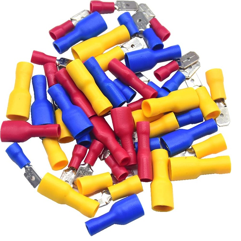 Ruidee Pack of 120 cable lugs, electrical connectors, flat connectors,