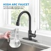 Arofa Matte Black Kitchen Faucet, Kitchen Sink Faucet with Pull