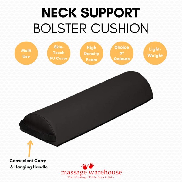 Semi Circle Neck Bolster Cushion for Massage Table: Comfort Neck Pillow. 13in (33.5cm) x 6in (15cm) x 3in (7.5cm) [Navy]