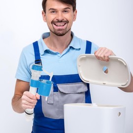 Housoutil Toilet Fill Valve, ABS Toilet Flusher Replacement Kit, Universal Glacier Bay Commode Parts, 9.25 X 3.34 X 2.28 Inches- Silent Operation- Easy Install