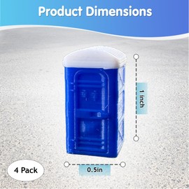 Porta Potty Valve Stem Caps – 4 Pack | Funny 3D Printed Tire Air Caps for Car, Truck | Gag Gift Accessory | Universal Fit, Schrader Valve, Weather-Resistant, No Tools Needed (Dark Blue)