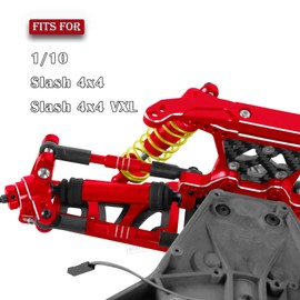 RCMYou Upgrades Part for 1/10 Slash 4x4 VXL,Alloy Suspension Arm,Shock Absorber,Caster Block,Steering Blocks,Stub Axle Carriers,Steering Bellcranks,Shock Tower,Body Mounts,Drive Shaft,Links,Red