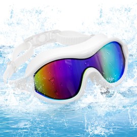 YLKJSWIM Premium Swimming Goggles, Adult Swim Goggles Anti Fog No Leak, Swimming Goggles for Adult Men Women (White)
