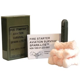 Four Seasons Survival Spark Lite Fire Starter Olive Drab 8 Tinder Quik Tabs for Military Survival Kit