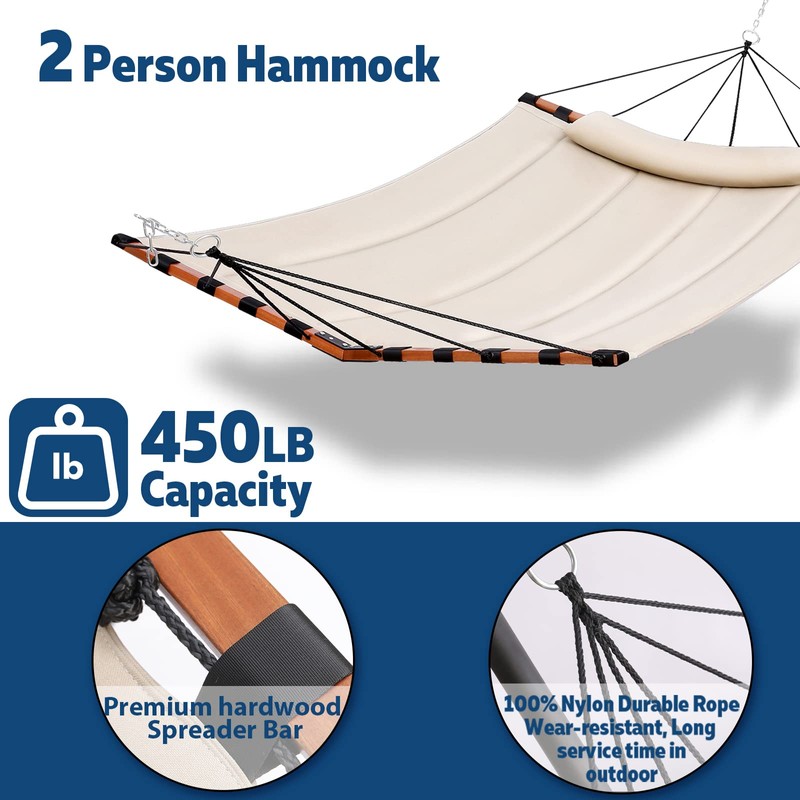 TegerDeger 12FT 2 Person Hammock Large Hammock 450LB Capacity with