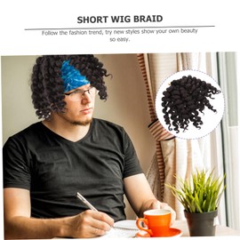 Mikinona 4pcs short wig braid jumbo hair crochet braids fake African hair Hair Extensions Kinky Curly Hair black Spring High temperature chemical fiber yaka silk bohemia Senegal