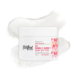 Millford AC Bubbly Bubbly Wash-Off Pack 125g/4.4Oz, Kaolin, Deep Cleansing, Acne Prone Skin, Bubble Wash, Exfoliating, Bubble Mask, Removing Sebum and Dead Skins, Instant Bubbles Pop up
