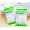 VNDEFUL 100Pcs(5 Packets ) White Dental Floss Picks Toothpicks Stick