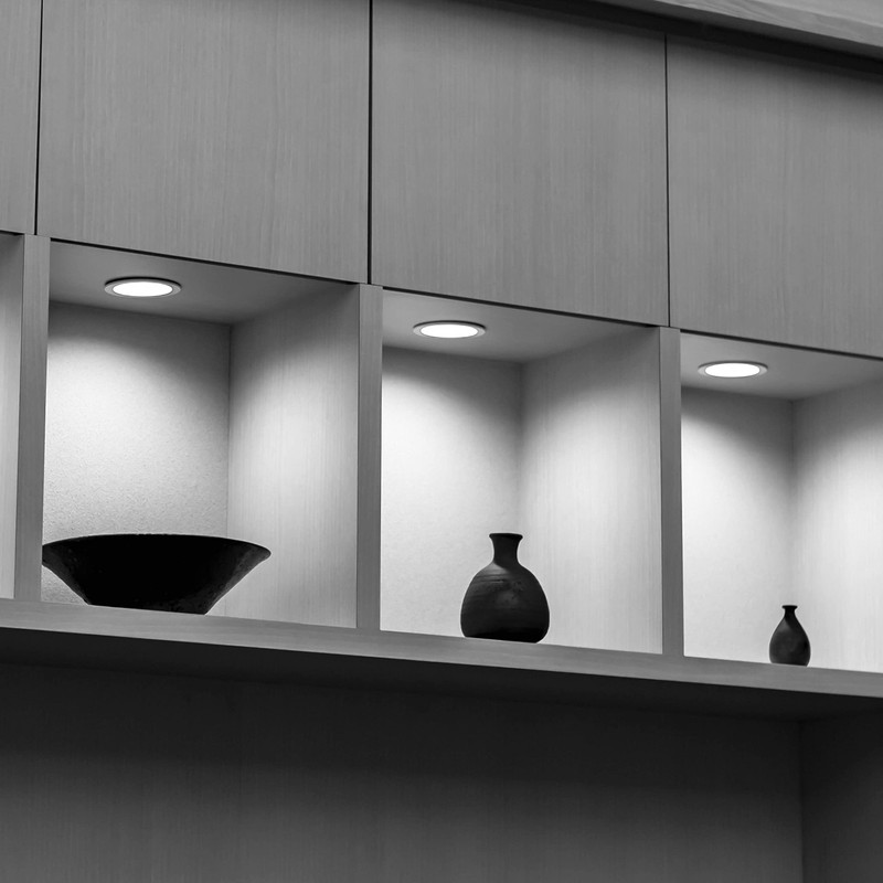 Furniture recessed Spotlight G4 12V, Metal Frame with, Glas Front