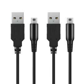 Suptopwxm 3DS 充電器 充電ケーブル 1.2m 2本セット USB電源コード New3DS/ New3DSLL /3DS /3DSLL/ i2DS /DSi/DSiLL/2DSなど用 (ブラック)