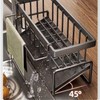 Ruikcoll Black Slim Kitchen Organiser, Sink Organiser with Drip Tray,