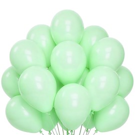 50 Pastel Green Balloons 12 Inch 30 cm Matte Natural Latex Biodegradable Environmentally Friendly Inflatable Air Helium Water for Baby Shower Christening Birthday Graduation Wedding Arch Macaron
