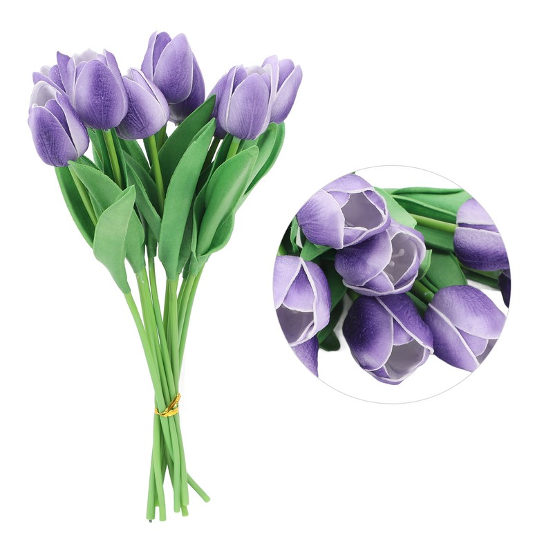 10pcs Artificial Tulip Flowers High Simulation Flowers Decor for Living