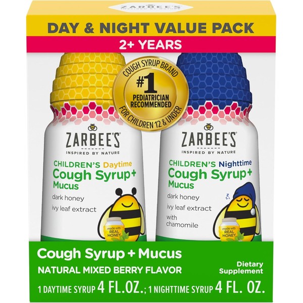 Zarbee's Children’s Honey Cough Syrup + Mucus Day & Night