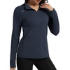 GEMYSE Women's 1/4 Zip Pullover Shirts Long Sleeve Workout Tops