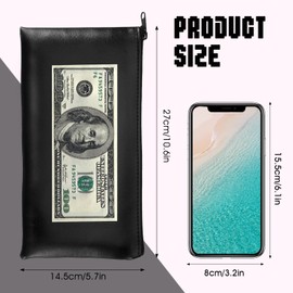 TIESOME 2Pcs Money Bag, PU Leather Money Bags with Zipper for Cash Bank Bag Money Pouch Money Holder for Cash Coins Cosmetics Bills (Black+Blue)