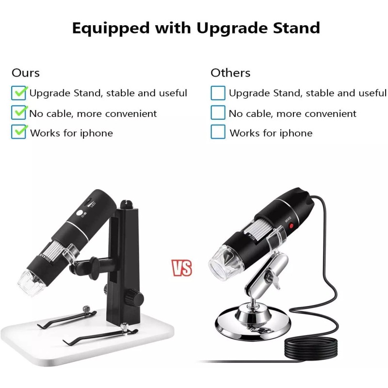 ROTEK Digital Microscope, ROTEK WiFi USB Microscope Camera 1000x Zoom