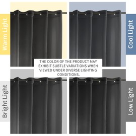 Neween Sheer Black Curtains 2 Panels Set, Grommet Airy & Lightweight Elegant Window Treatments Voile Drapes with Light Filtering for Bedroom/Living Room (Black, W132 x L240 cm)