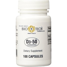 D3-50 50,000iu - Bio-Tech Pharmacal - 100 Capsules - Pack of 2