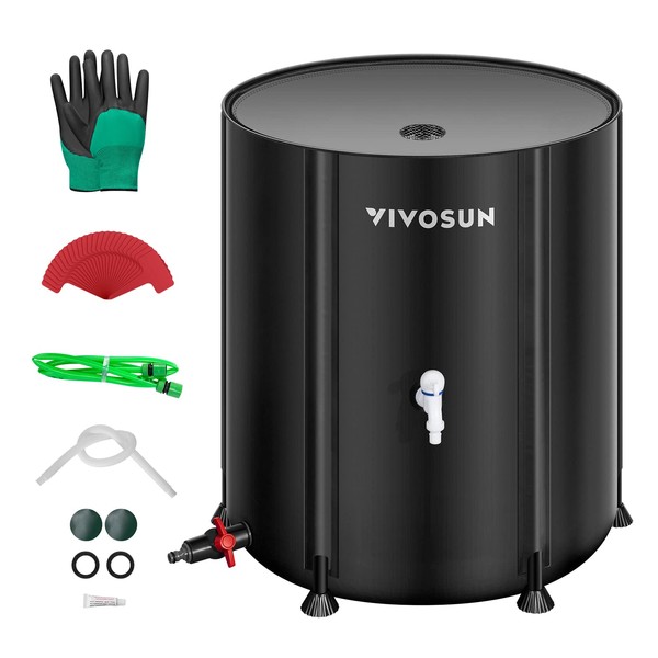 VIVOSUN Collapsible Rain Barrel, 53 Gallon Water Storage Tank with