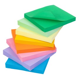 Agoer Sticky Notes 76x76mm, 8 Bright Colors,Self-Stick Memo Pads with Premium Writable Paper, Daily Planner Notes，Strong Hold and Clean Removal for Home, Office, and School Use ﻿