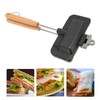 Double Sided Baking Pan Aluminium Alloy Frying Pan Wooden Handles