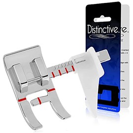 Distinctive Adjustable Guide Sewing Machine Presser Foot - Fits All Low Shank Snap-On Singer*, Brother, Babylock, Euro-Pro, Janome, Kenmore, White, Juki, New Home, Simplicity, Elna and More!