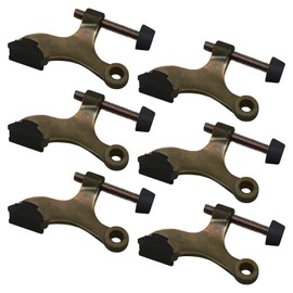 Nuk3y Hinge Pin Heavy Duty Adjustable Door Stop (6 Pack, Antique Brass)