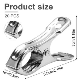 ZORVUJI Pack of 20 Greenhouse Clips, Stainless Steel, Storm Proof Greenhouse Accessories Clips for Greenhouse Films, Glass House, Plant Clips and Greenhouse Accessories