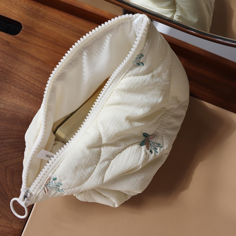 Precatch Women's Makeup Pouch, Cosmetic Storage, Large Capacity, Makeup Pouch,