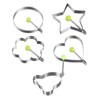 5pcs Multifunctional Stainless Steel Eggs Molds In Round Heart Flower