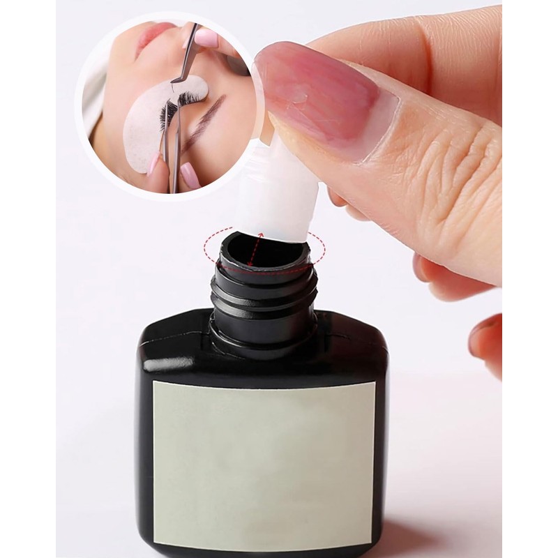 KGDUYC Pack of 50 Eyelash Glue Bottle Cap, Eyelash Glue