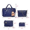 FiveloveTwo Women 4Pcs Top Handle Satchel Hobo PU Leather Handbag