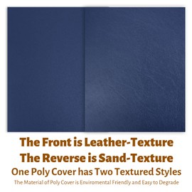 Binditek 100 Pack 16 Mil Leather-Textured Heavyduty Polycovers, Letter Size, Plastic Binding Presentation Covers, 8-1/2 x 11", Square Corners, Unpunched, Navy, Office Supplies