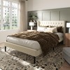 HAOARA Full Size Platform Bed Frame with Button Tufted Headboard,