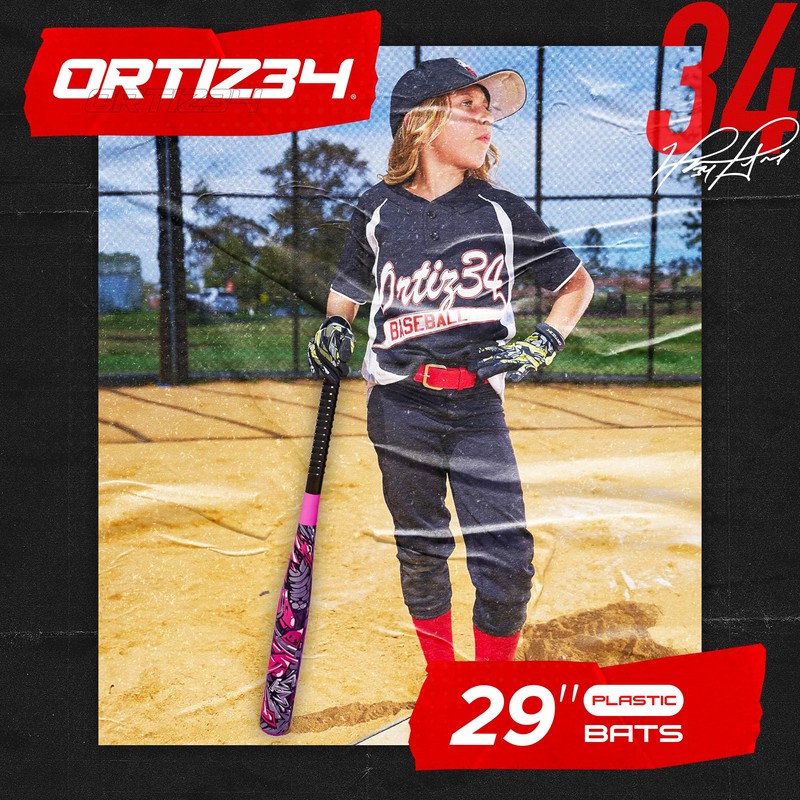 Ortiz34 Bat & Ball Set - Graffiti Plastic Bat &