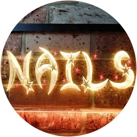 ADV PRO Nails Stars Beauty Salon Illuminated Dual Colour LED Bar Light Neon Light Advertising Neon Sign st6-i0596