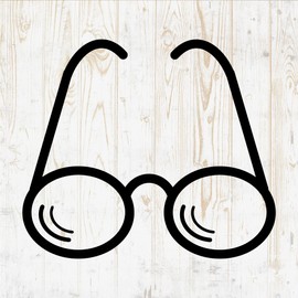 6 in Sunglasses Sticker - Vinyl Decal for Wall Bottle Phone Car Home Bike Laptop Silhouette - Eyeglasses Frame Retro Aviator DWSV4135