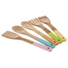 Kitchen Utensil Set, Pastel Handles, Bamboo, 5 Piece