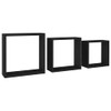 vidaXL Wall Cube Shelves in Black MDF - Set of