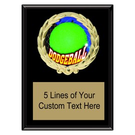 Express Medals 5x7 Black Color Dodgeball Plaque Award Trophy with Engraved Plate FCL459