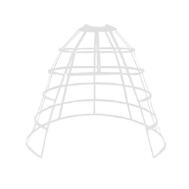 SSDH Women's Rare Vintage Cage Pannier 5 Hoop Skirt Victorian Bustle Petticoat (White Open cage)